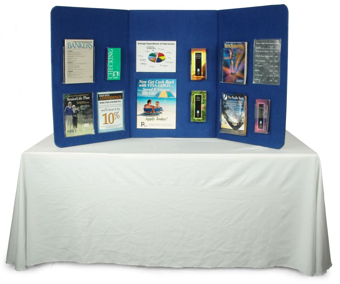 Blue Hook and Loop Display Board For Table Top Trade Show Display ...