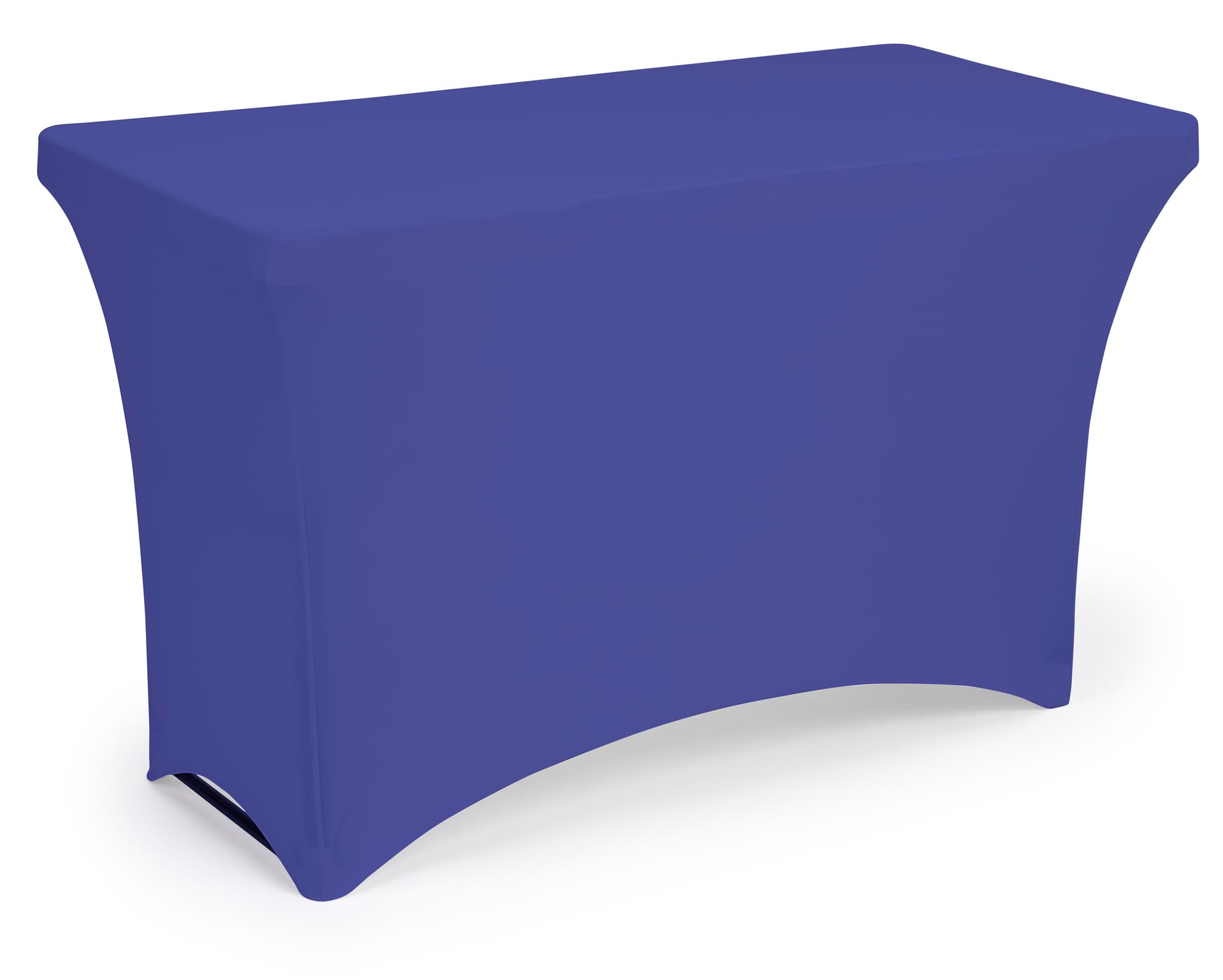 Royal blue stretch table cloth with machine washing capabilities
