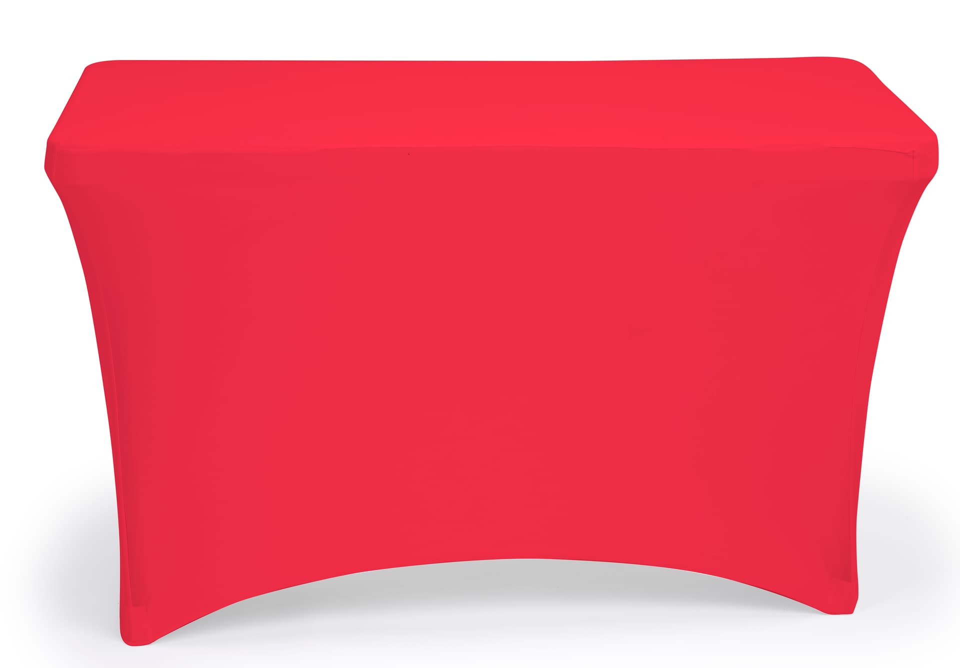 Red stretch table cloth with fitted skirt 