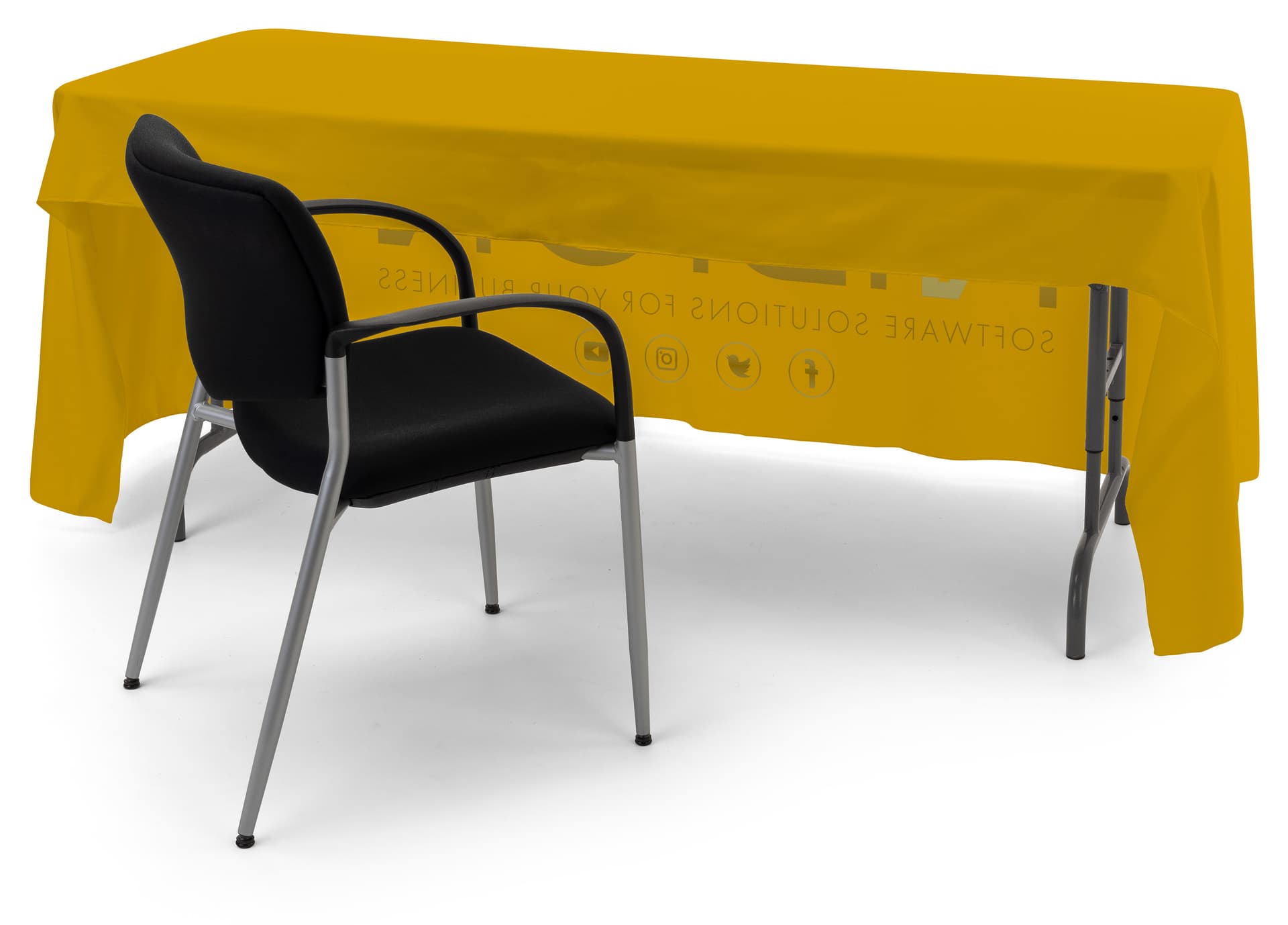 Custom table covers with open back style 
