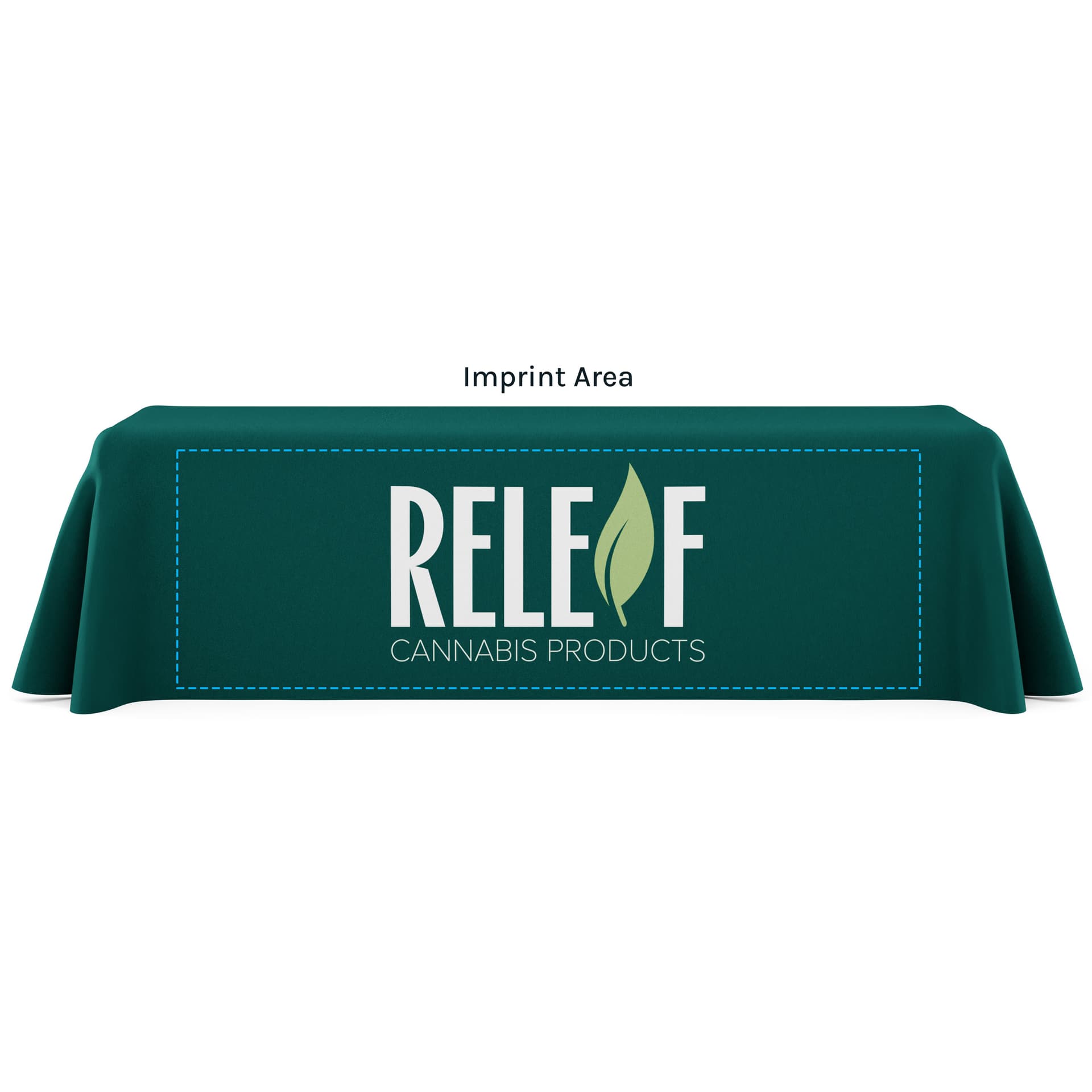 Custom rectangle table cover limited imprint area