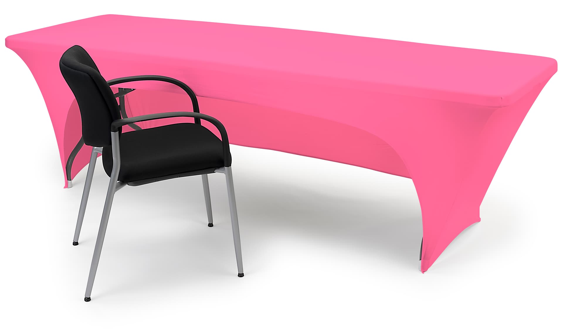 Stretch table cloth with open back 