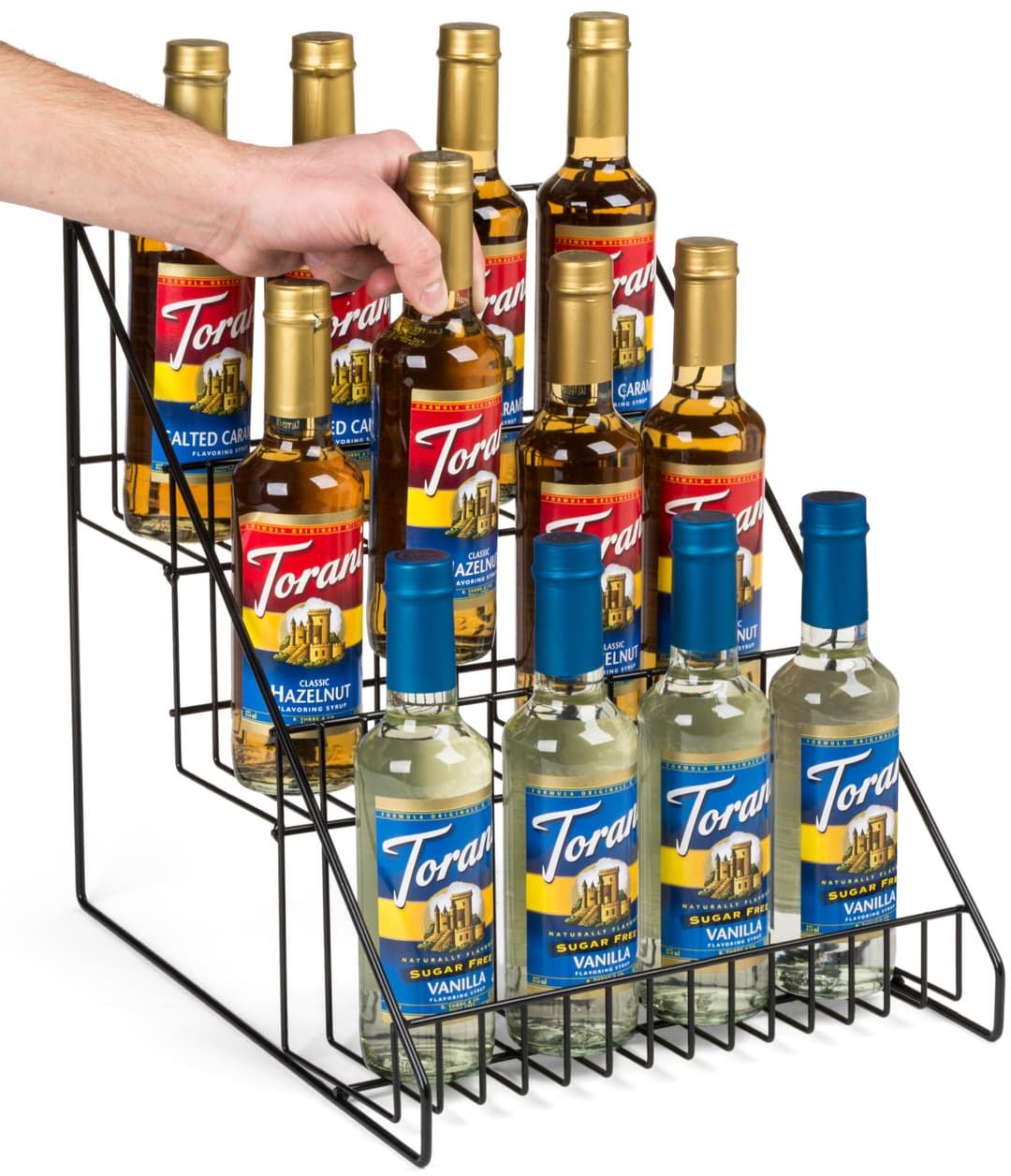 3 Tier Wire Countertop Rack | Angled, Open Space Shelves | Displays2Go