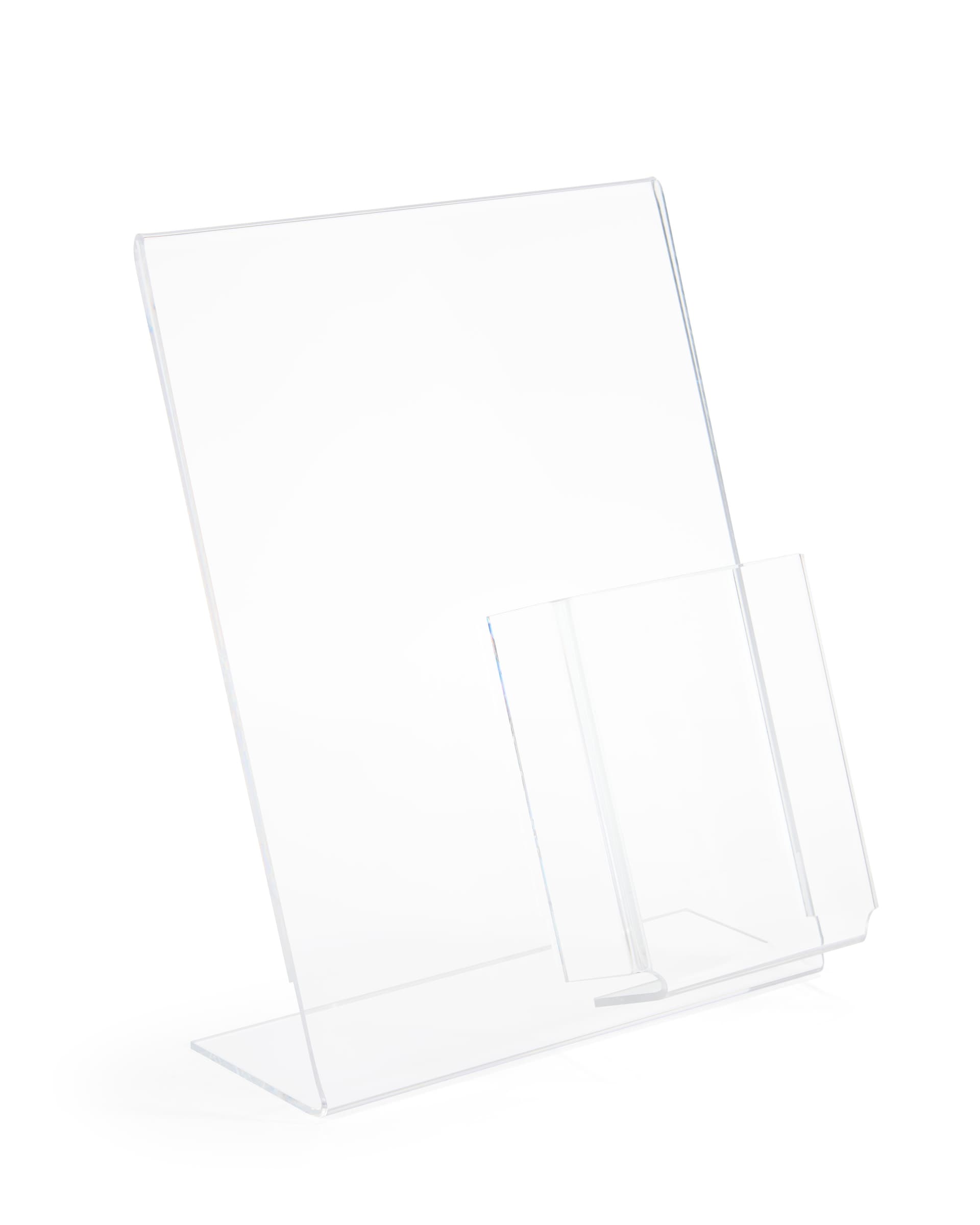 Acrylic sign display with sloped design for stability