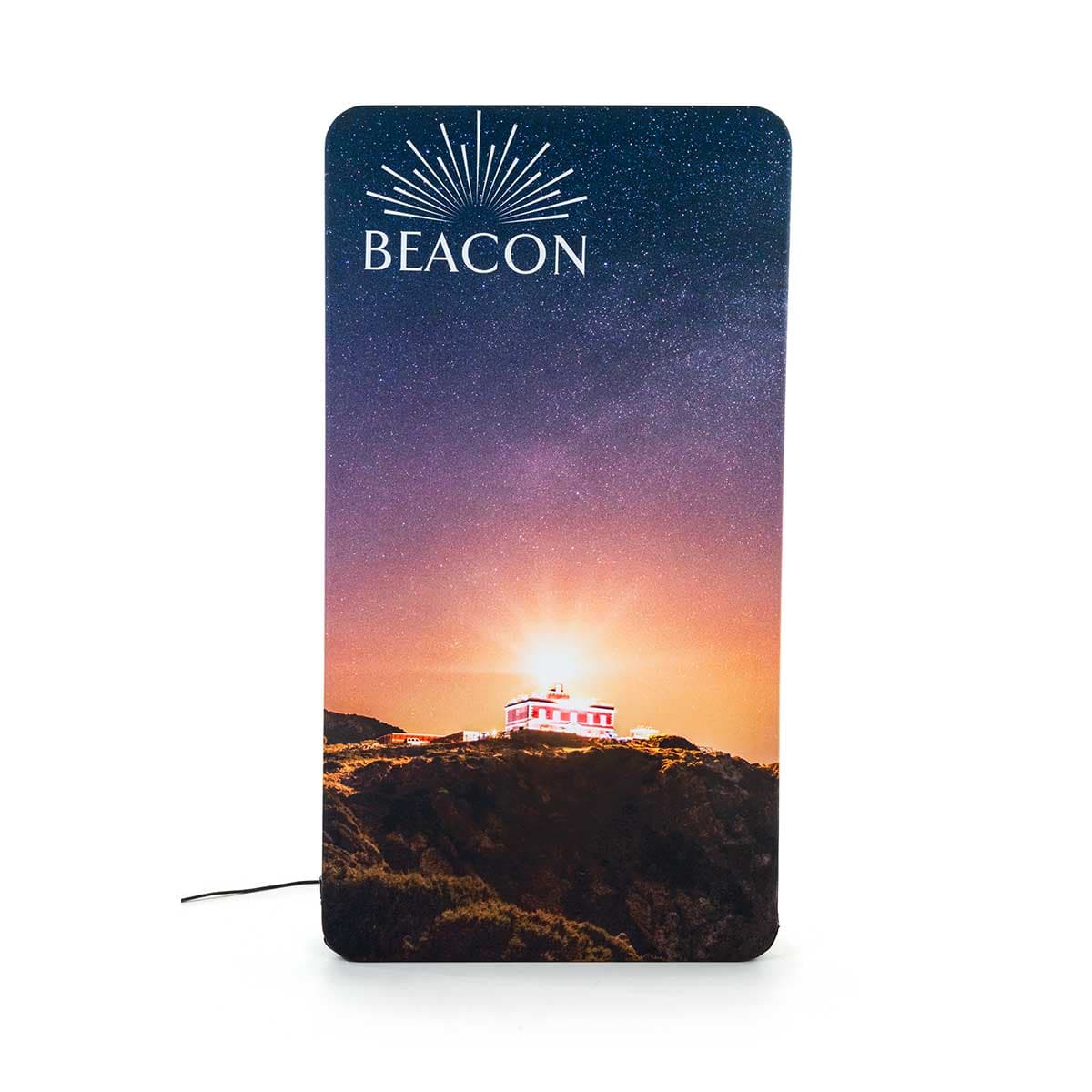 Beacon portable backwall graphics with single sided printing