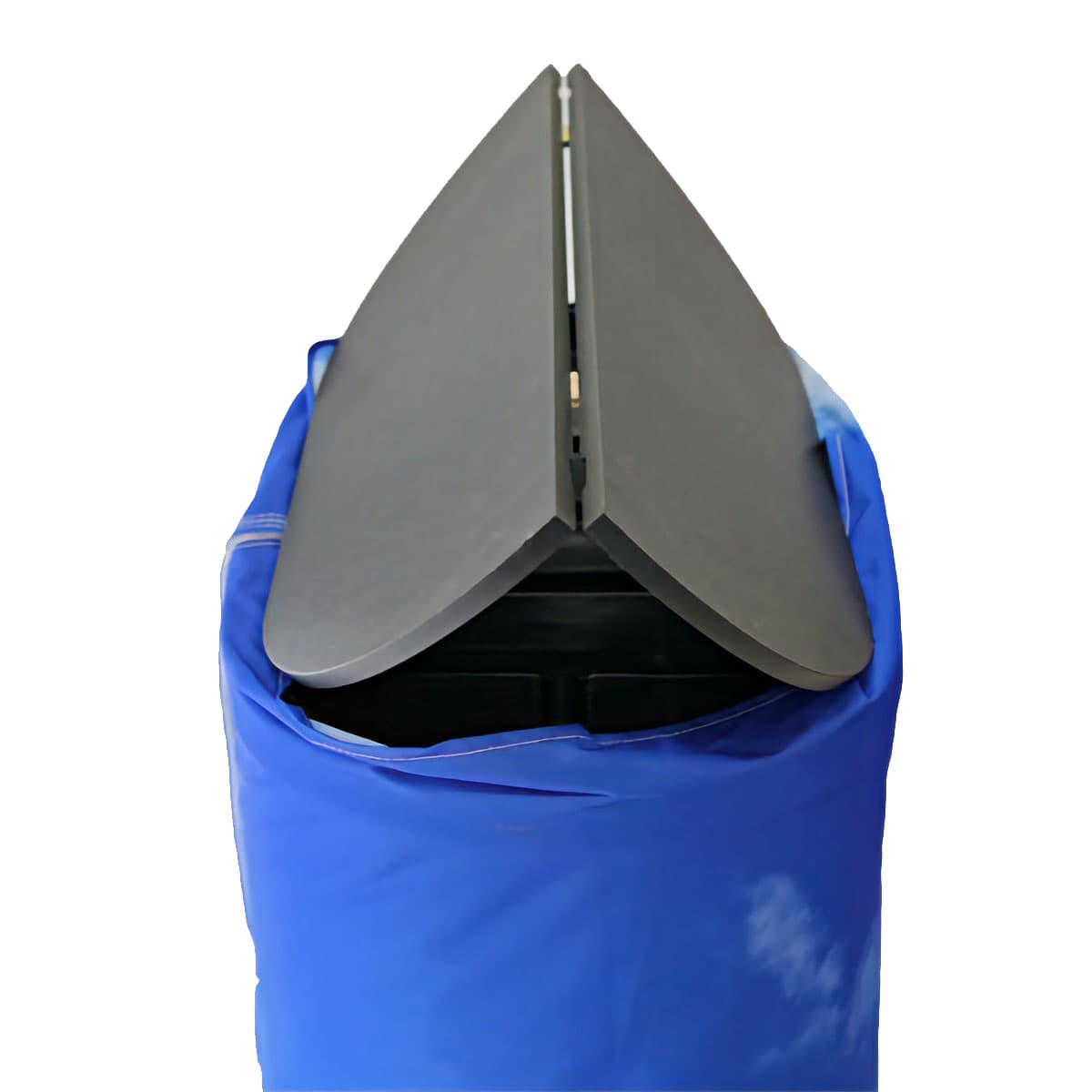 Oval display with countertop and foldable tabletop