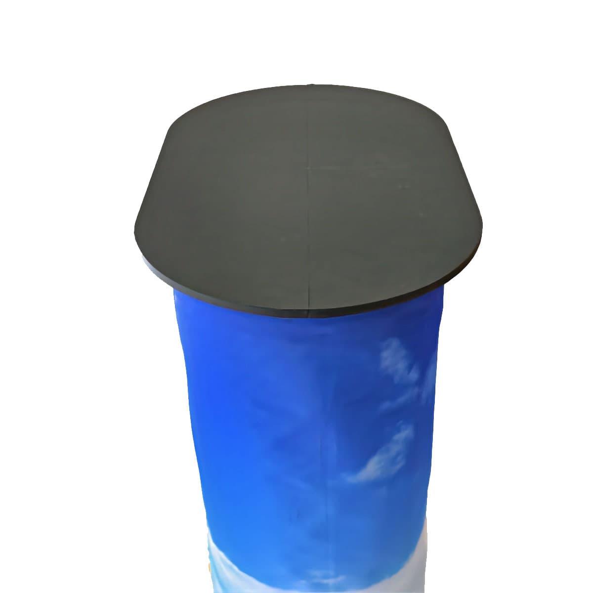 Oval display with countertop measures 37 inches tall 