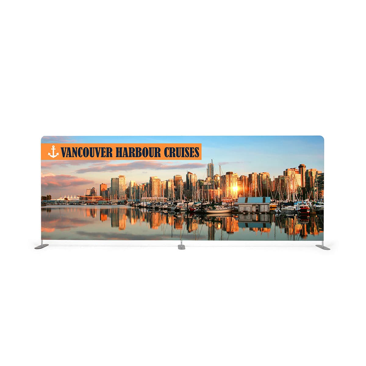 20’ modular tension fabric backwall graphics with dye sub fabric