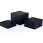 Recycled Acrylic Cube Riser Set of 3, Hollow Bottoms - Black