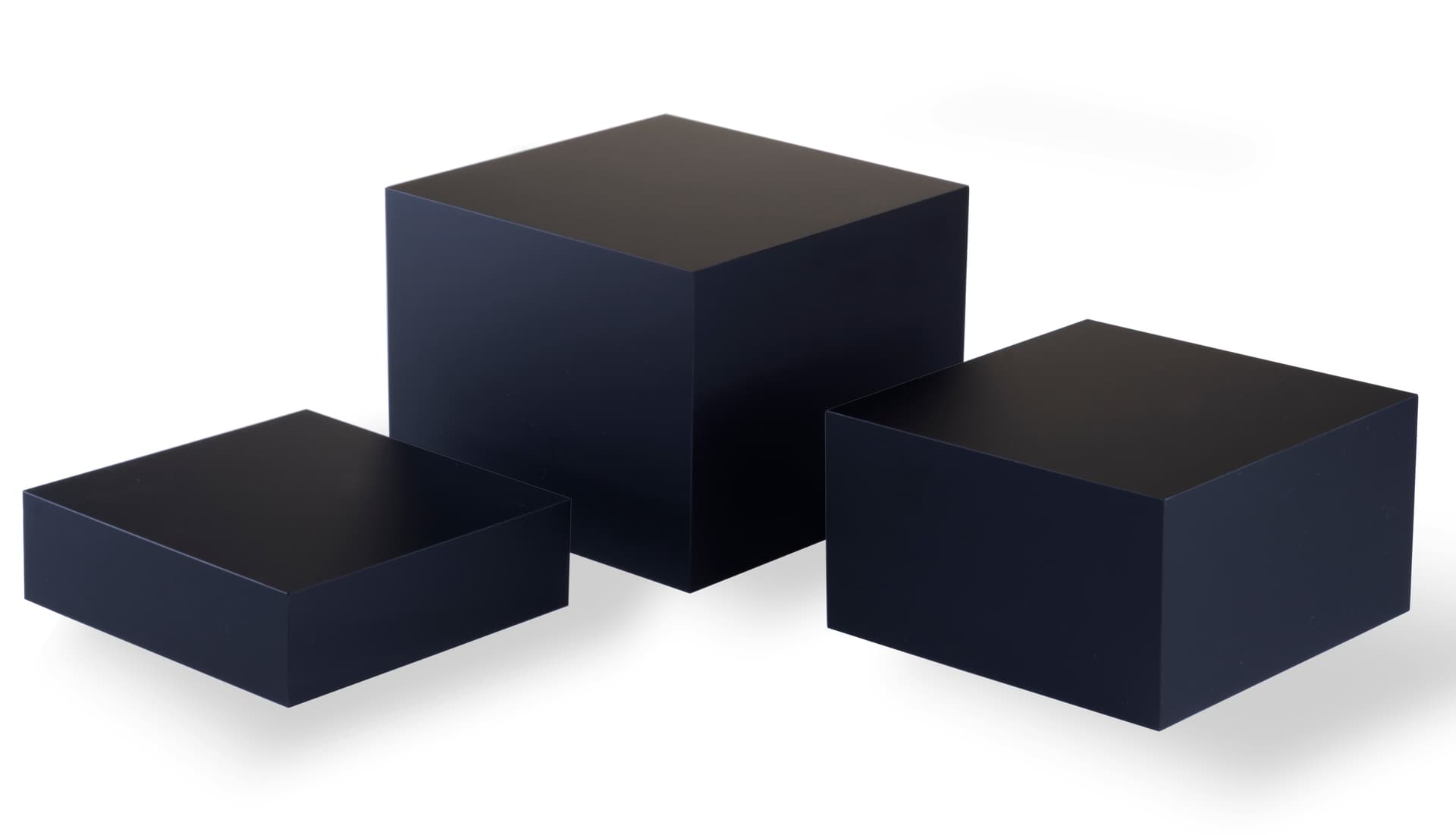 Matte Black Acrylic Cube Set of 3