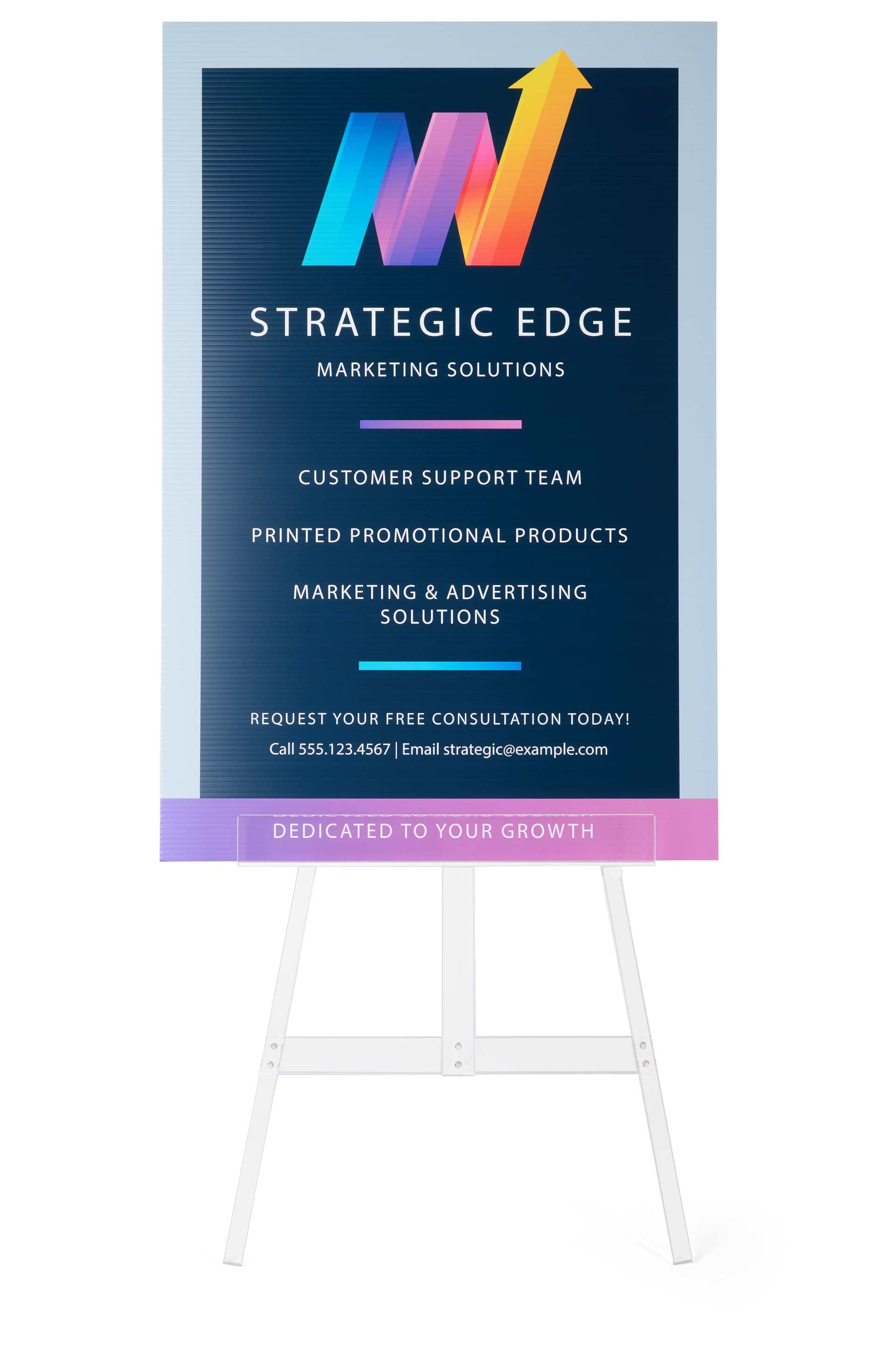 Acrylic display easel with clear design to complement any aesthetic