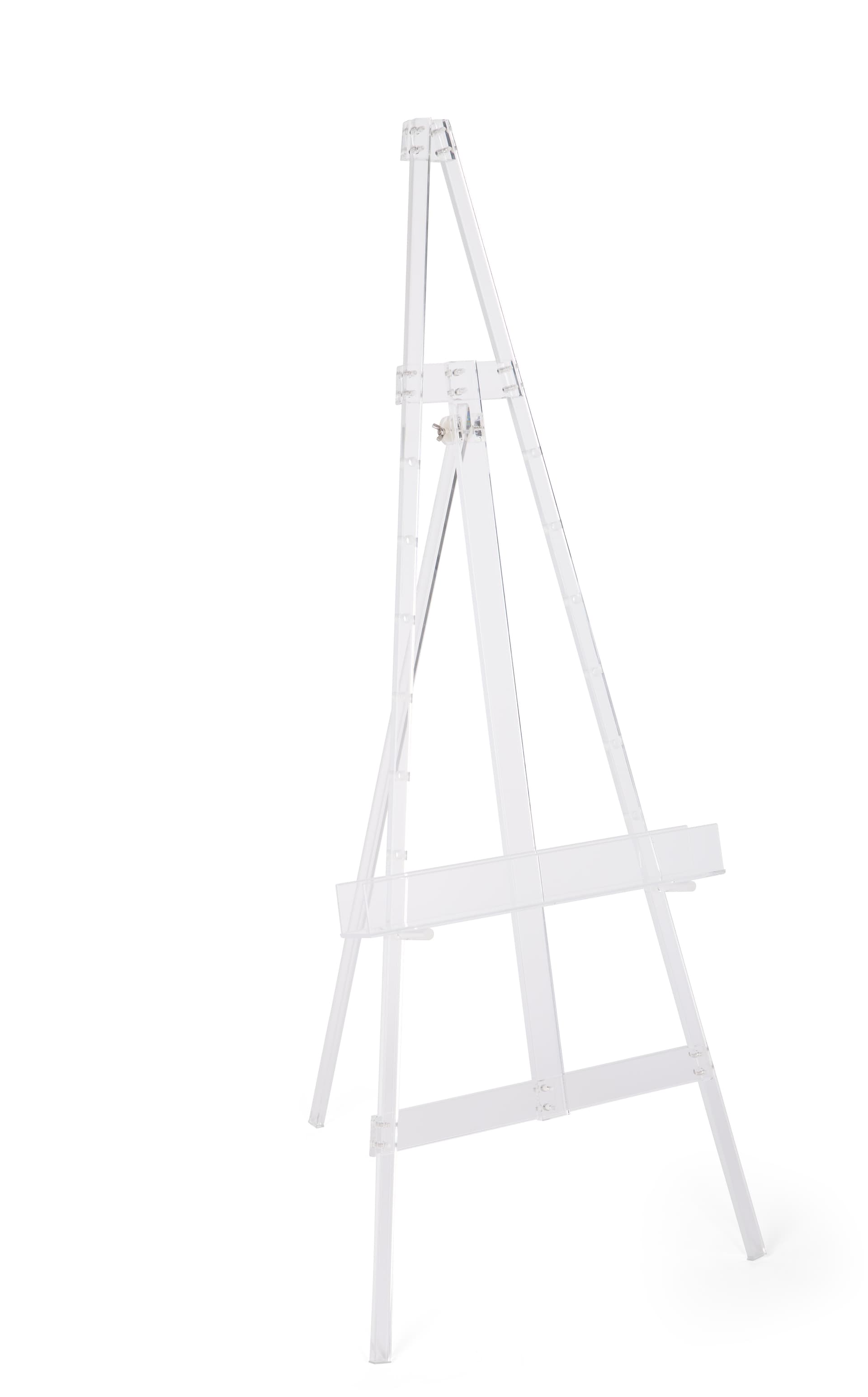 Acrylic display easel with art ledge