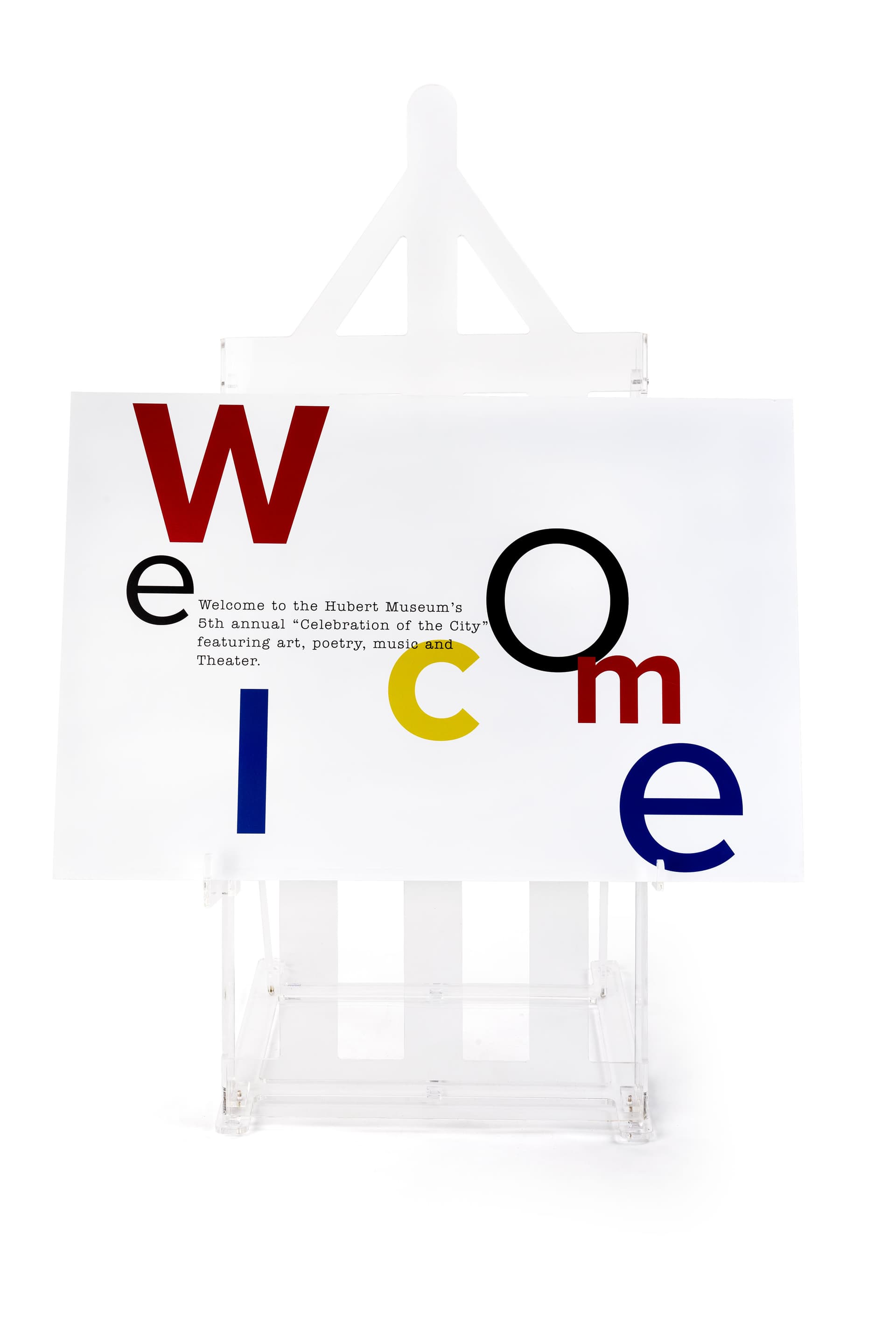 H frame acrylic easel stand supports media up to 20lbs