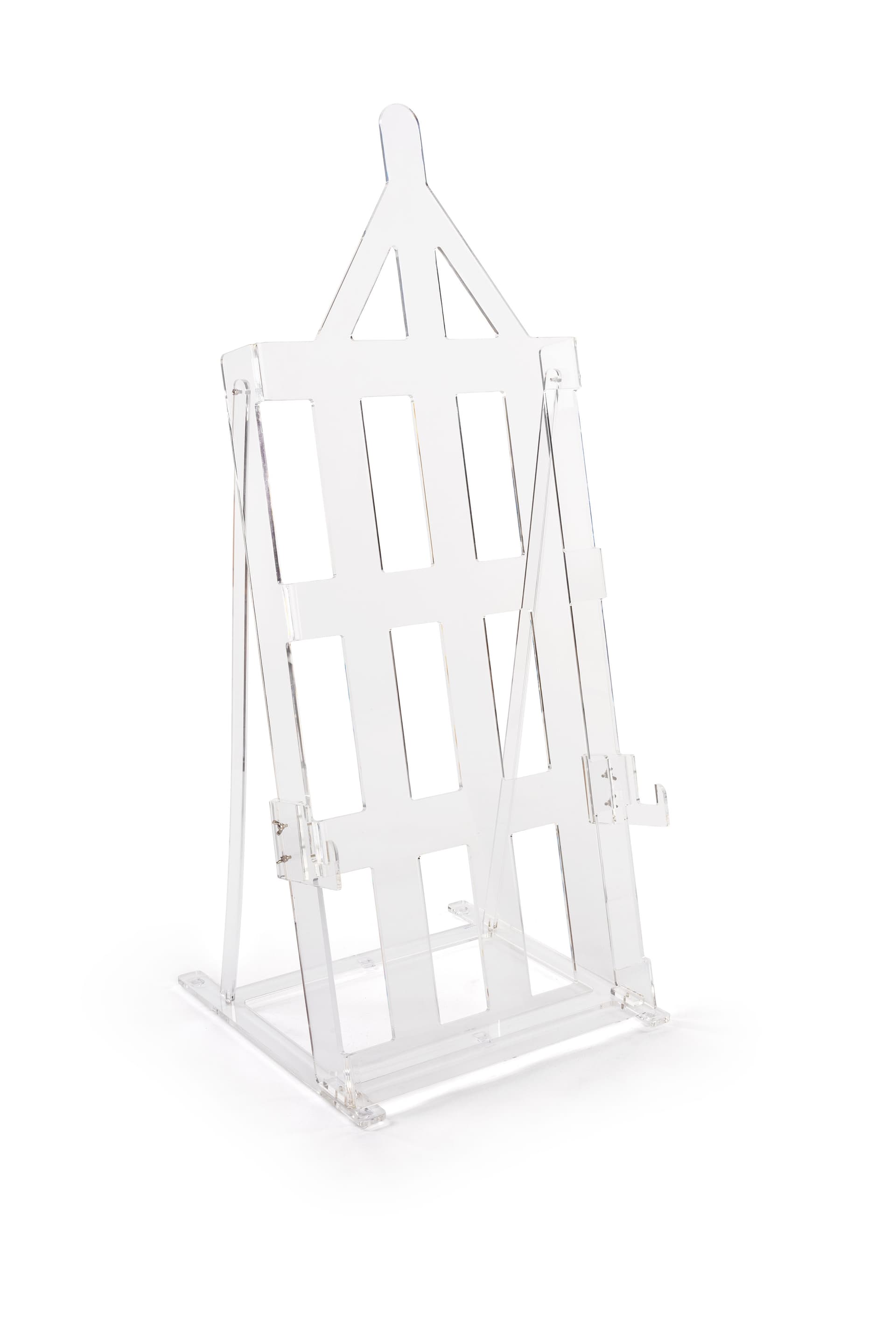 H frame acrylic easel stand accommodates different size signs 