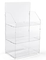 3 shelf countertop acrylic tower stand, easily portable