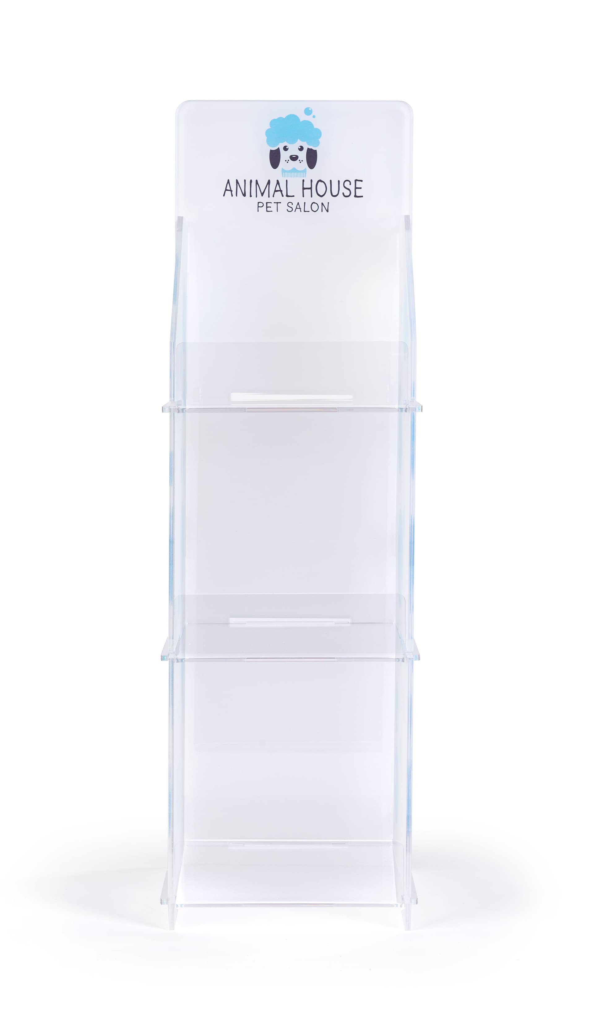 Printed countertop acrylic 3 tier shelf rack is portable