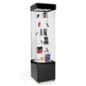 18.5" Acrylic Display Case w/Motorized Rotating Shelves, Mirror Base, Wheels - Black