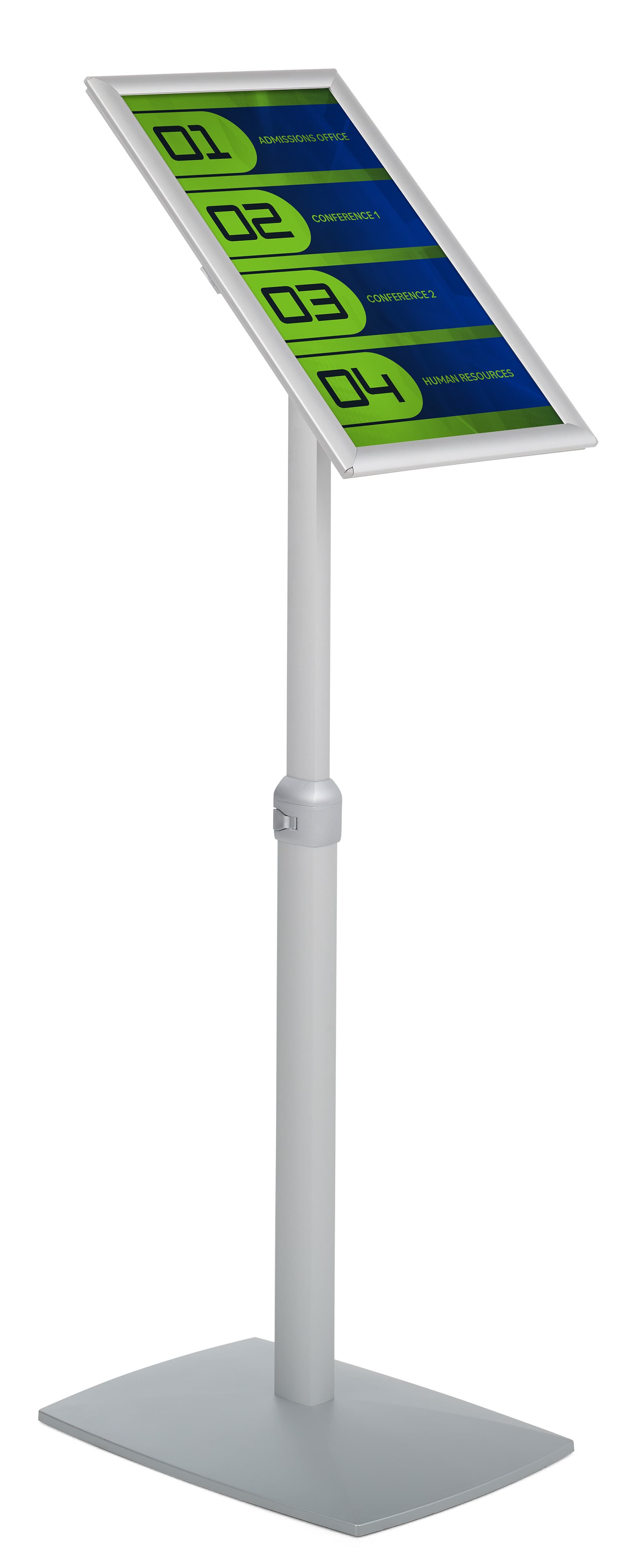 Adjustable sign holder with weighted base