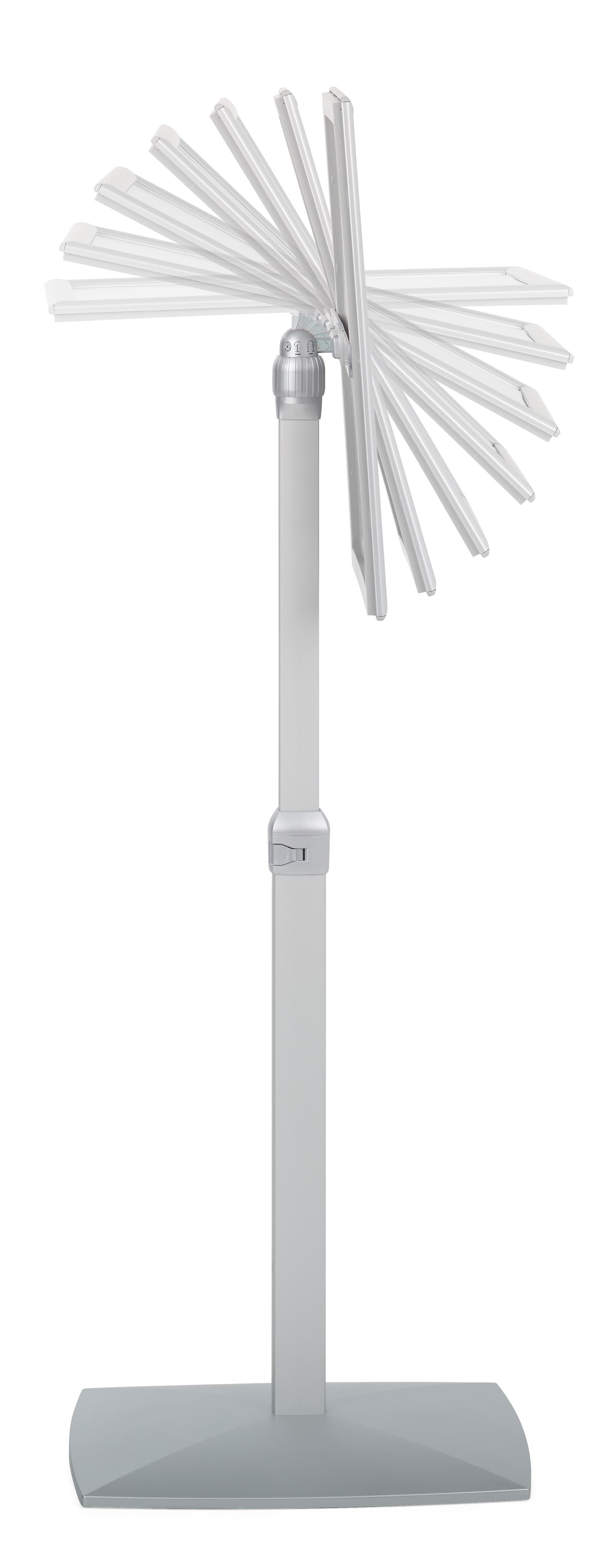 Adjustable sign holder with rotating frame 