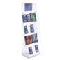 4-Tiered  Recycled Acrylic Literature Floor Stand, 4"/8.5"w, 8/16 Pockets – Clear 