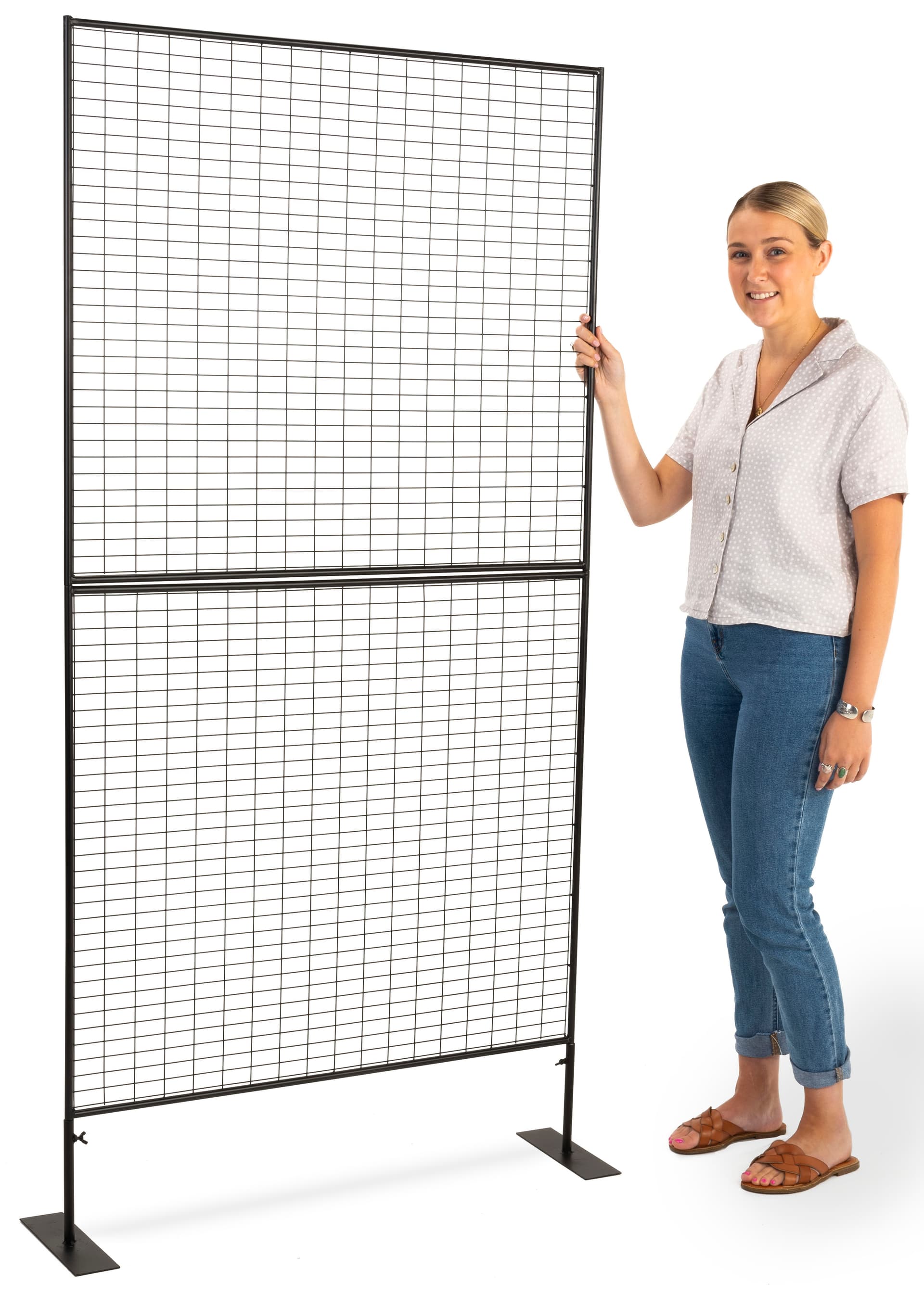 Durable iron black art display grid 