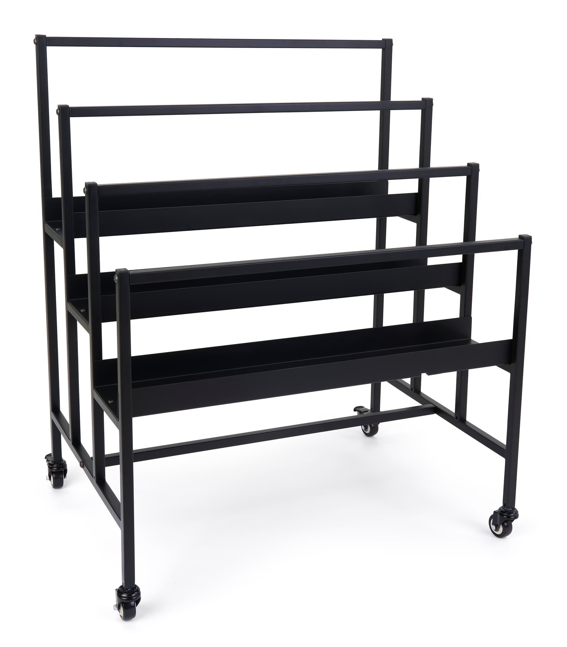 Three-tier art display rack can hold a variety of artwork 