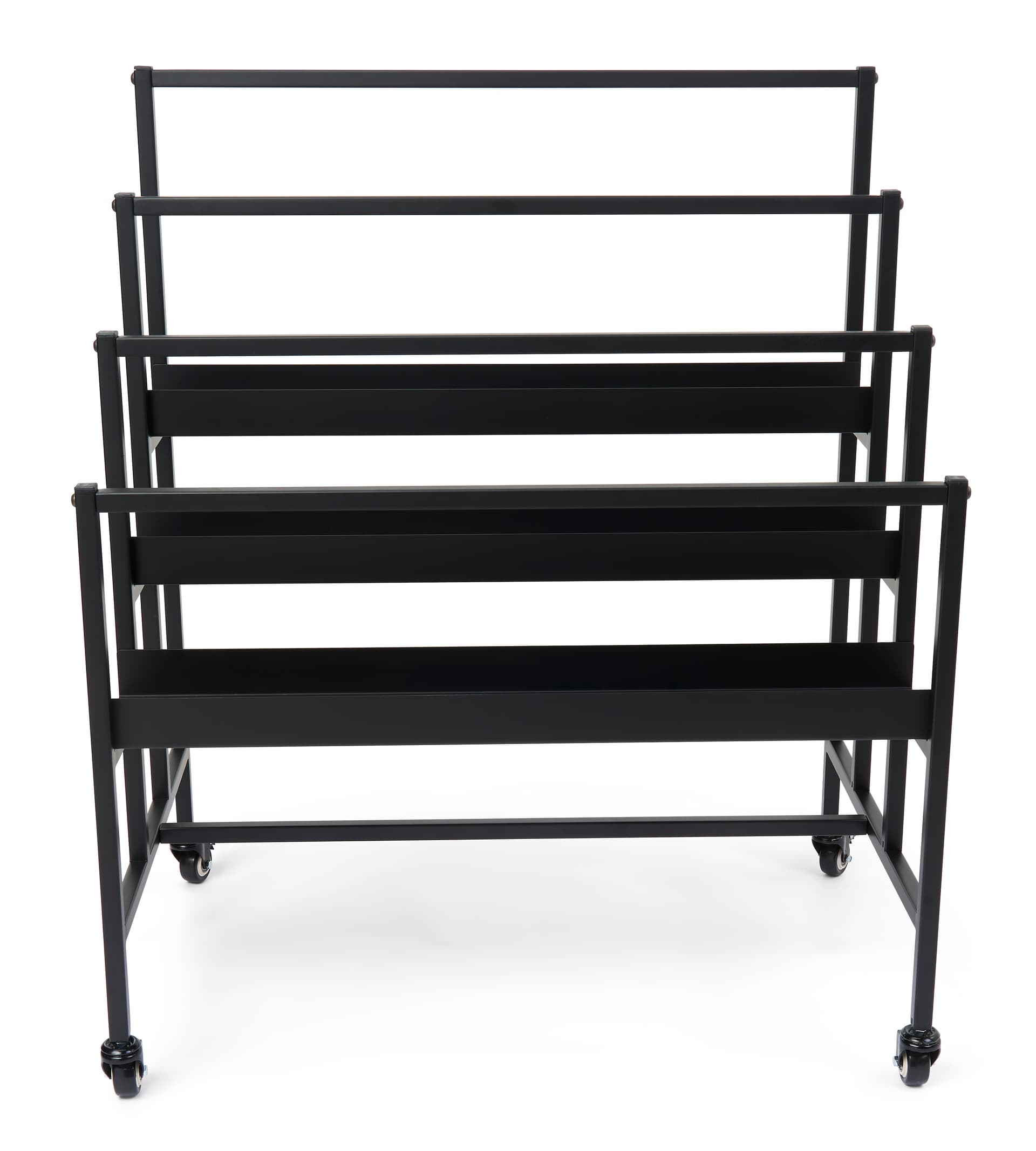 Three-tier art display rack with powder-coated finish 