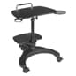 Height Adjustable Laptop Stand, Printer Shelf, Mouse Pad & Cup Holder - Black