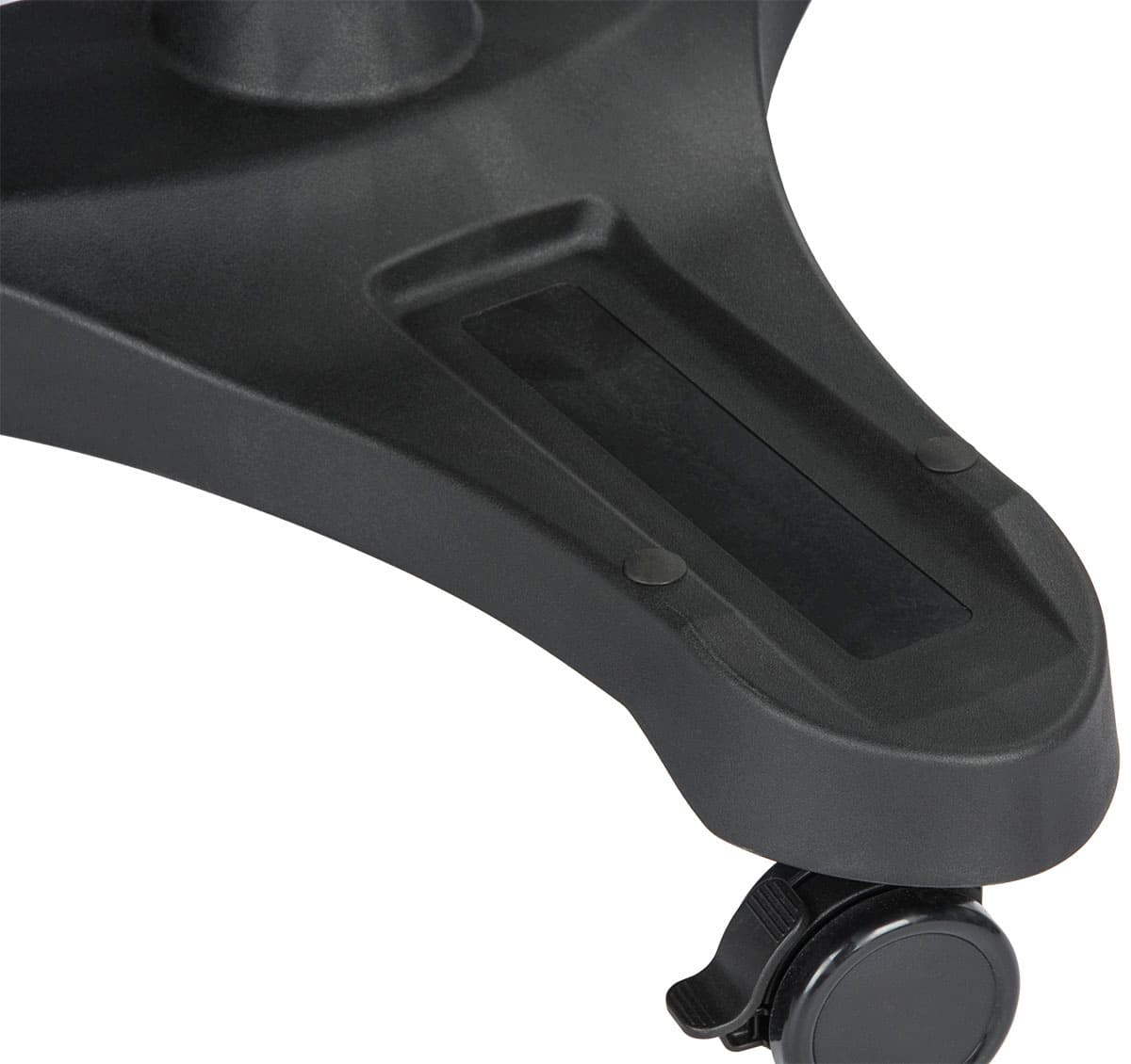 Mobile Standing Desk with Power Strip Slot in Base