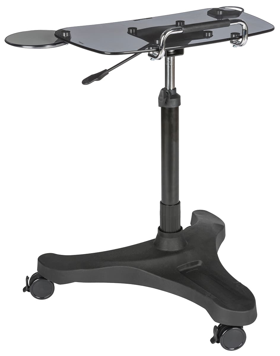 Rolling Laptop Workstation with Glass Surface
