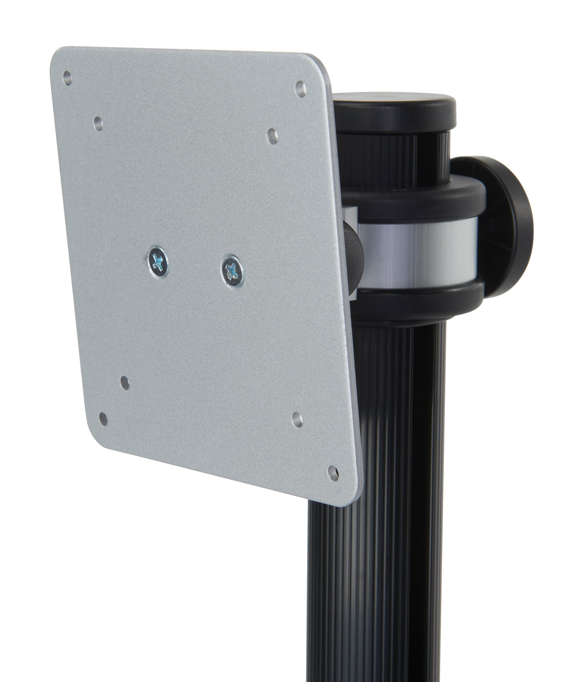 Mobile workstation desk with adjustable VESA mount