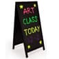 20 x 42 Write-On Board A-Frame, Chalk & Wet Erase, Double Sided - Black