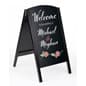 Write-On Board A-Frame, Chalk & Wet Erase, Double Sided, Custom Print - Black
