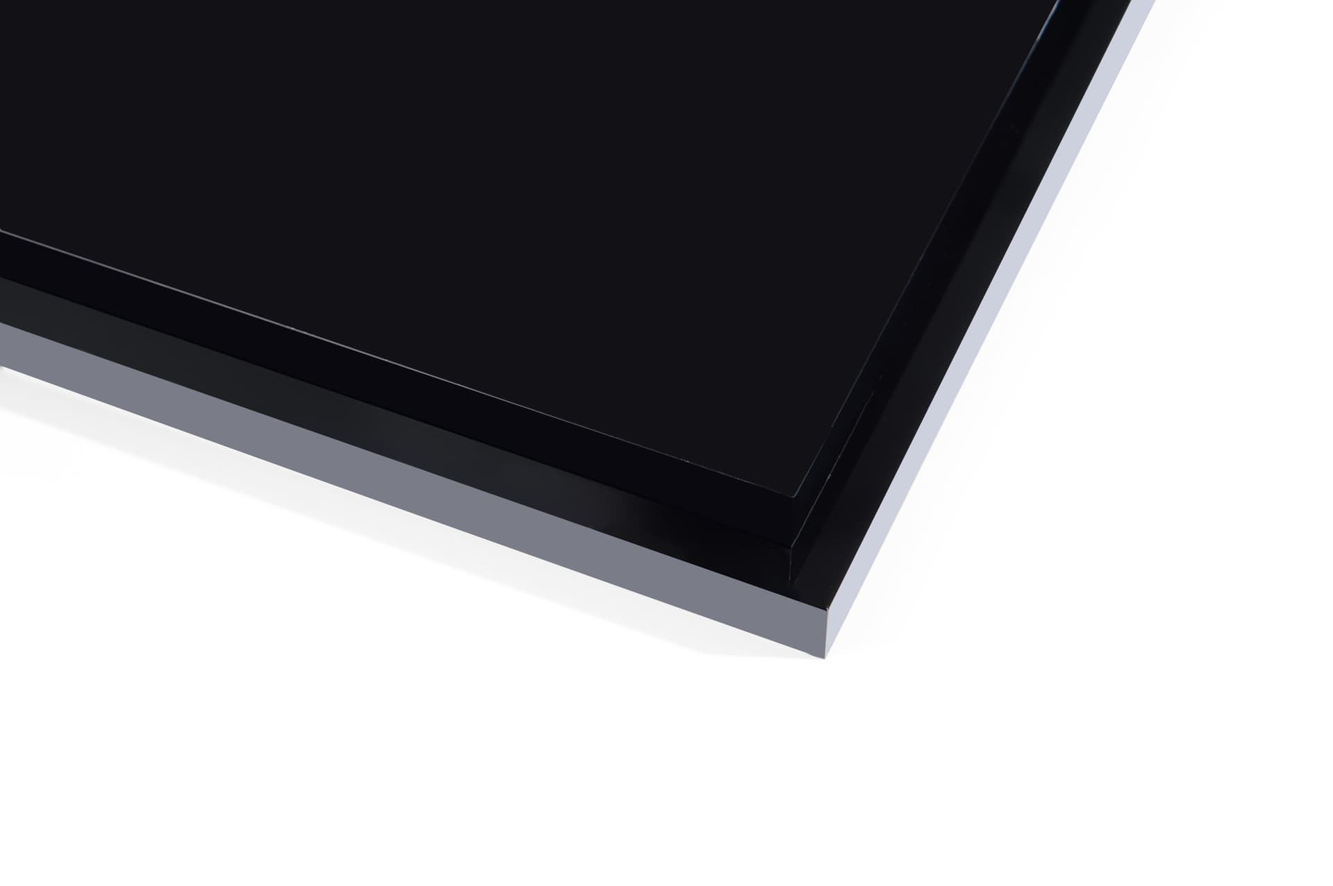 Model ship display case with black acrylic base
