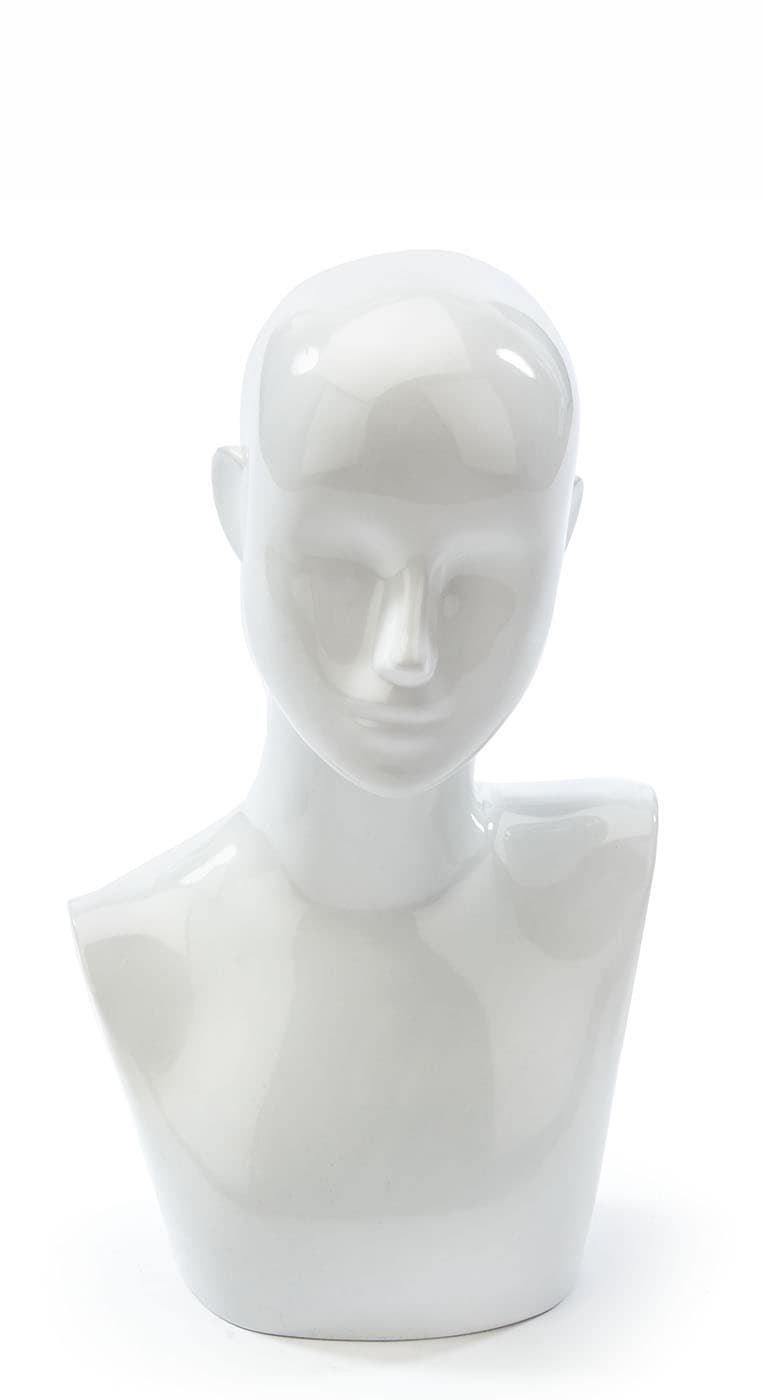 White Female Mannequin Bust 