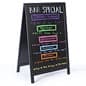 24" x 36" A-Frame Sidewalk Sign, Chalkboard & Wet Erase, Double Sided - Black