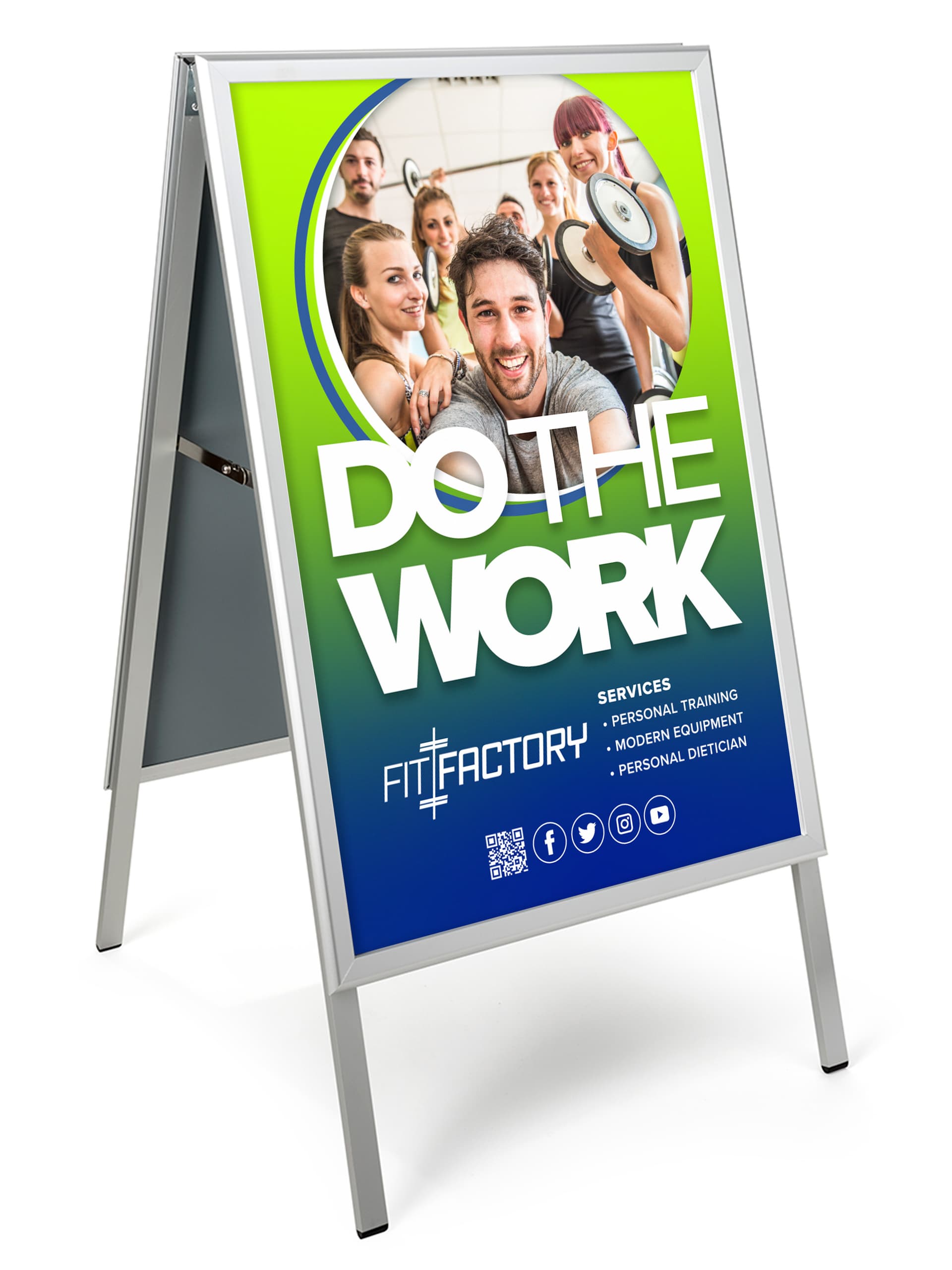Folding a-frame sidewalk sign fits 24" x 36" poster