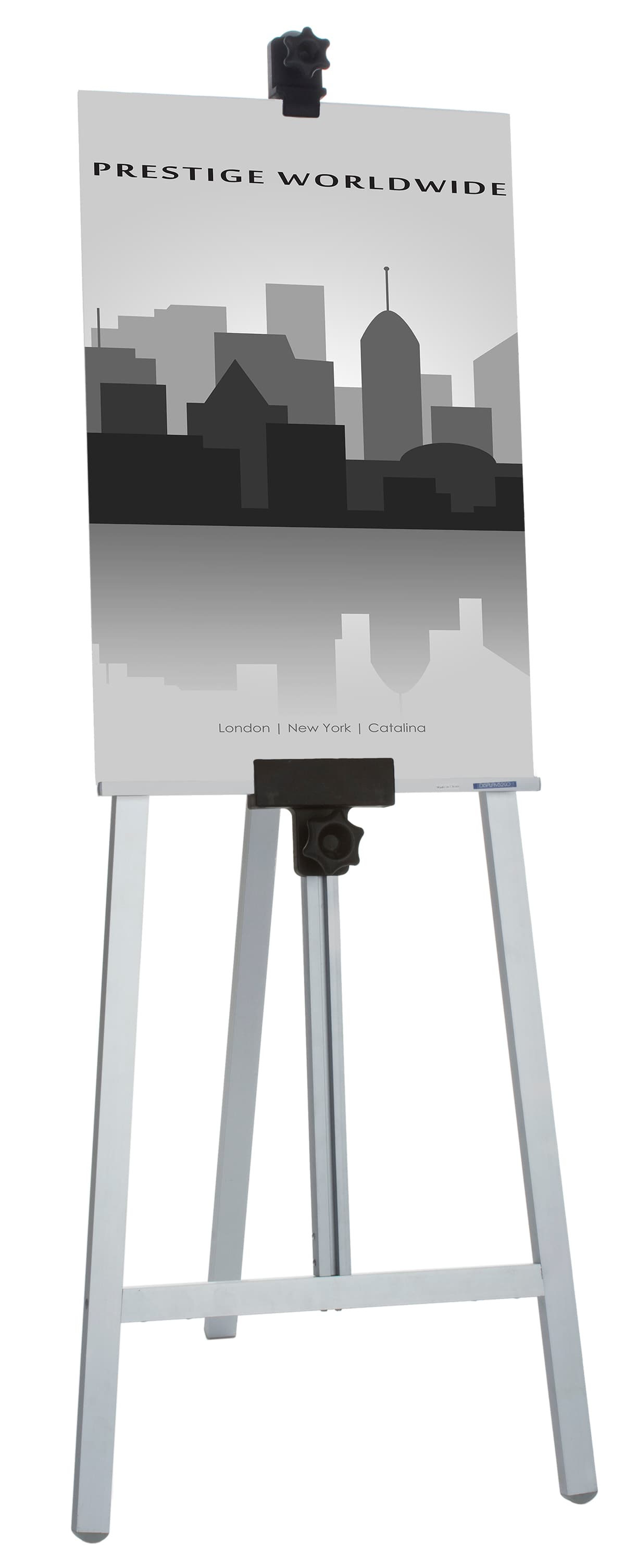 Silver Metal Fold-Up Easel with Height Adjustment for Artwork