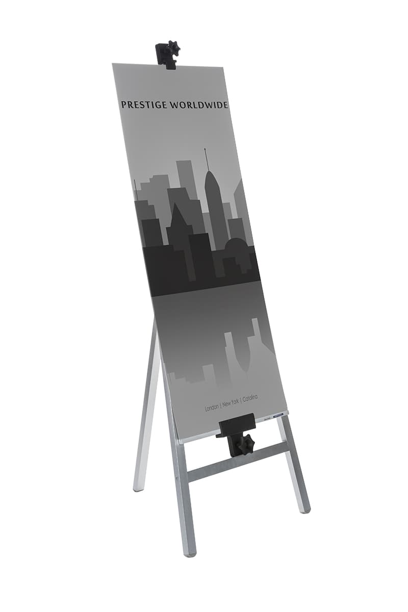 Silver Folding Metal Easel With Adjustable Display Holders