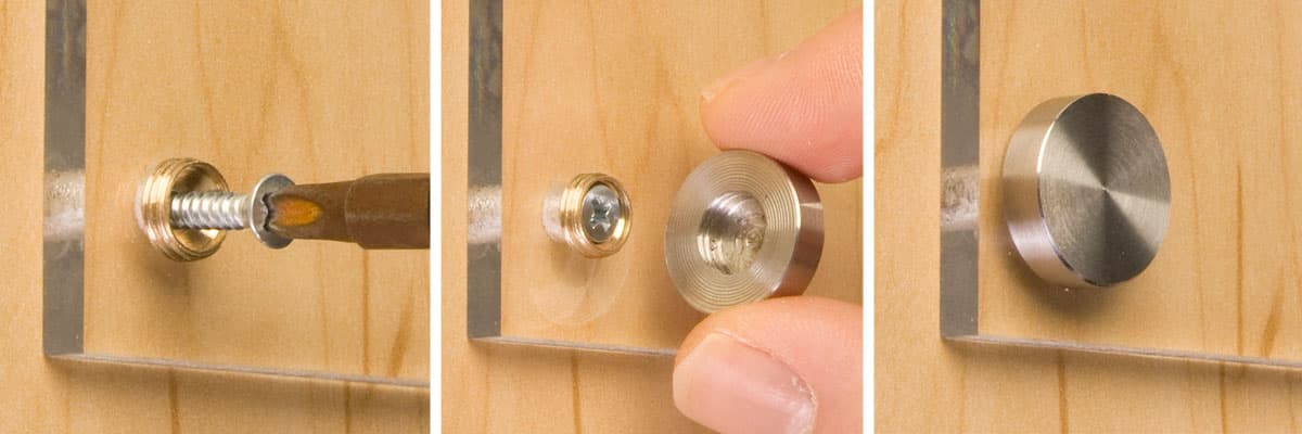 Stainless Steel Standoffs Cover Screws On Wall Mounted Signs