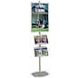 24" x 36" Floor Standing Poster Holder with Literature Trays, Snap Frame - Silver