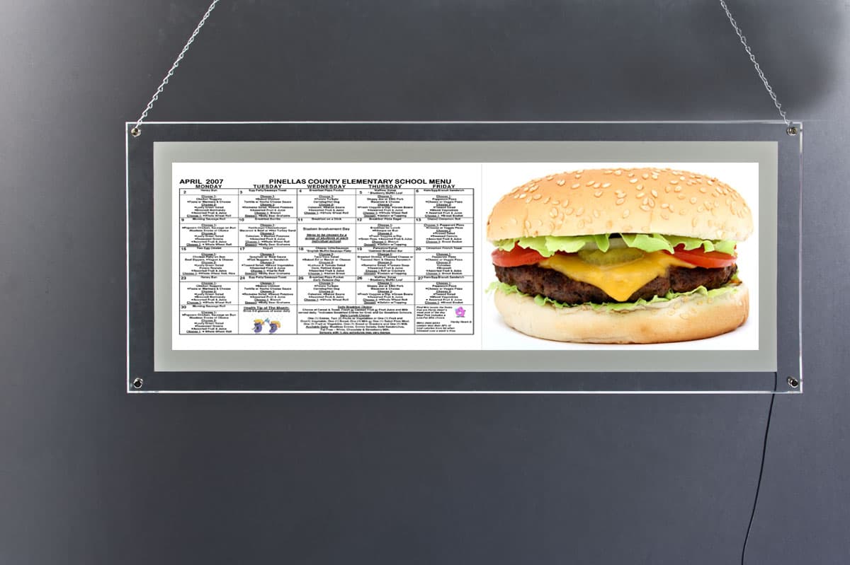 Edge-lit restaurant signs
