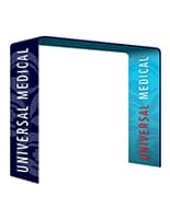 Custom square trade show booth arch with full color artwork