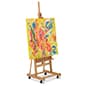 24.75" Wood Studio Easel for Floor with Tilt, Adjustable Shelf, Wheels - Natural