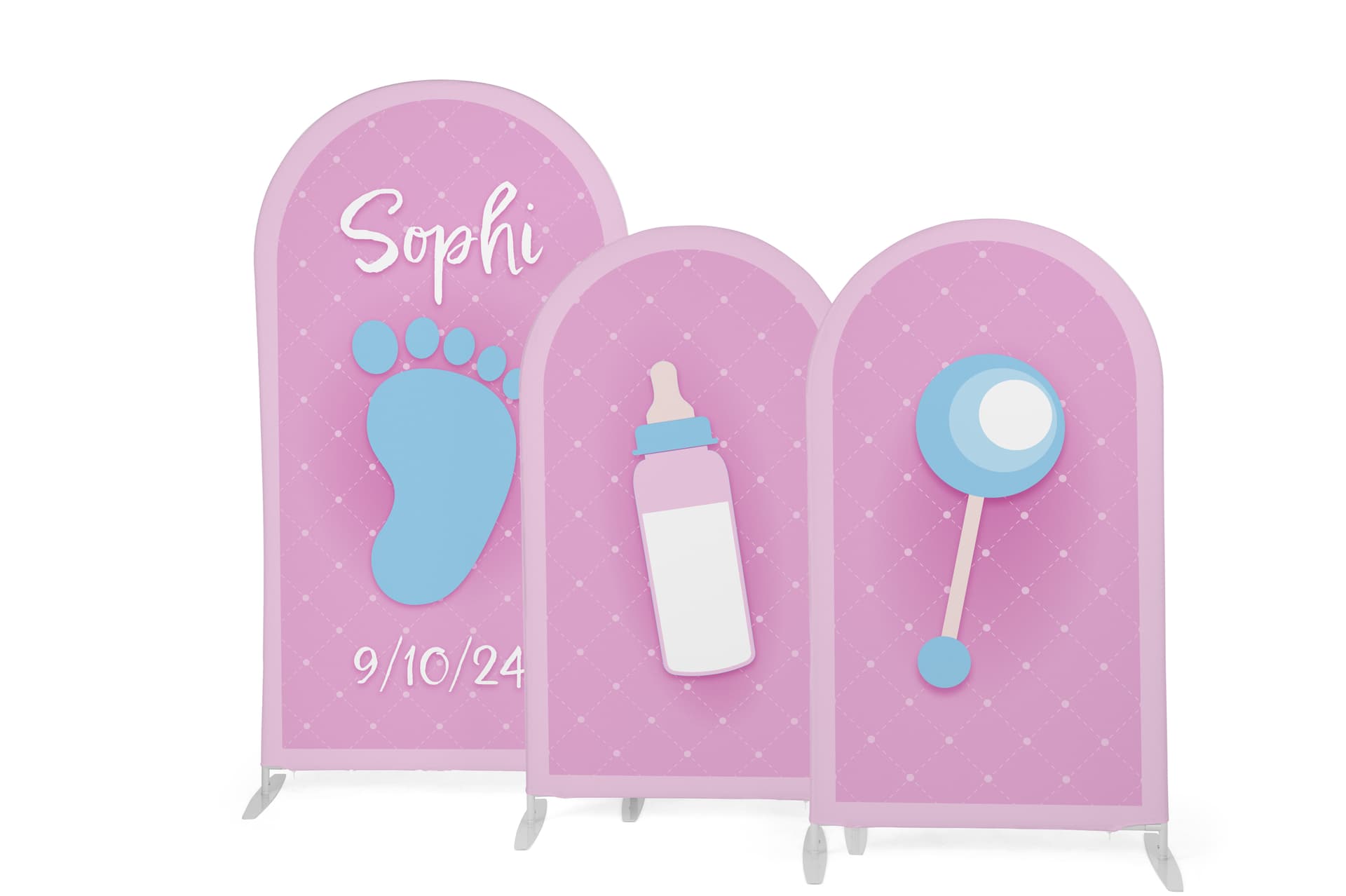 Custom arch backdrop with easy assembly