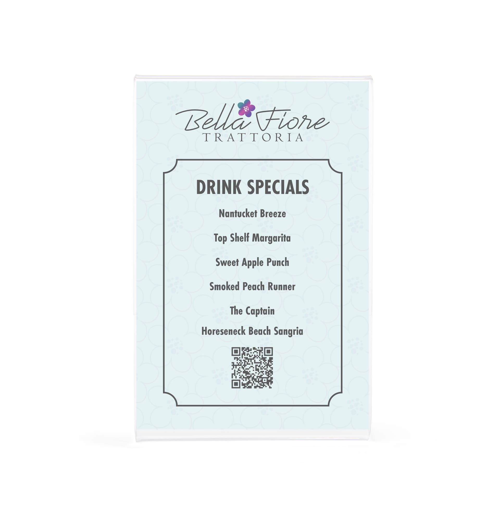 Table sign holder with frameless design
