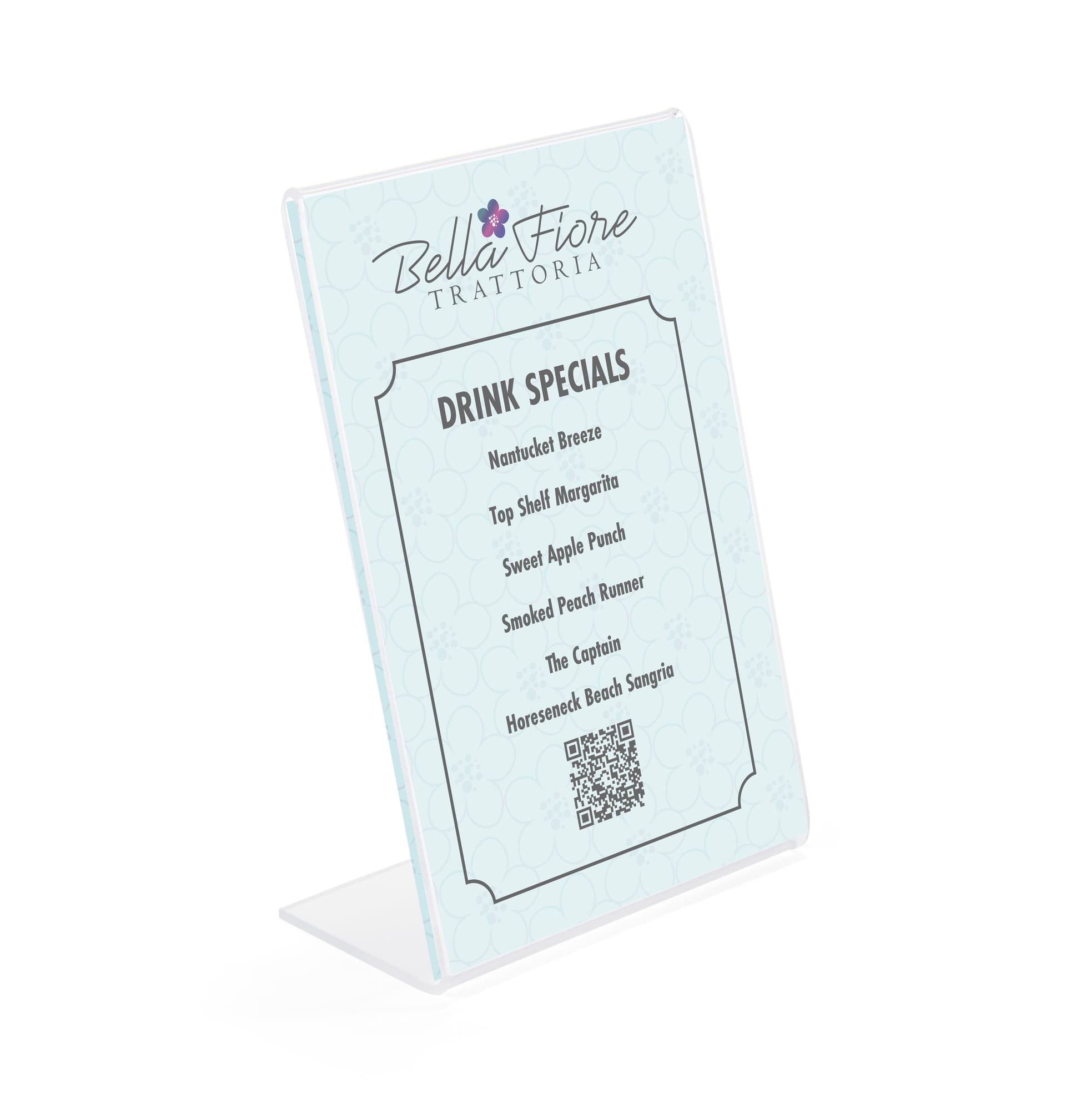 Table sign holder made with recycled acrylic