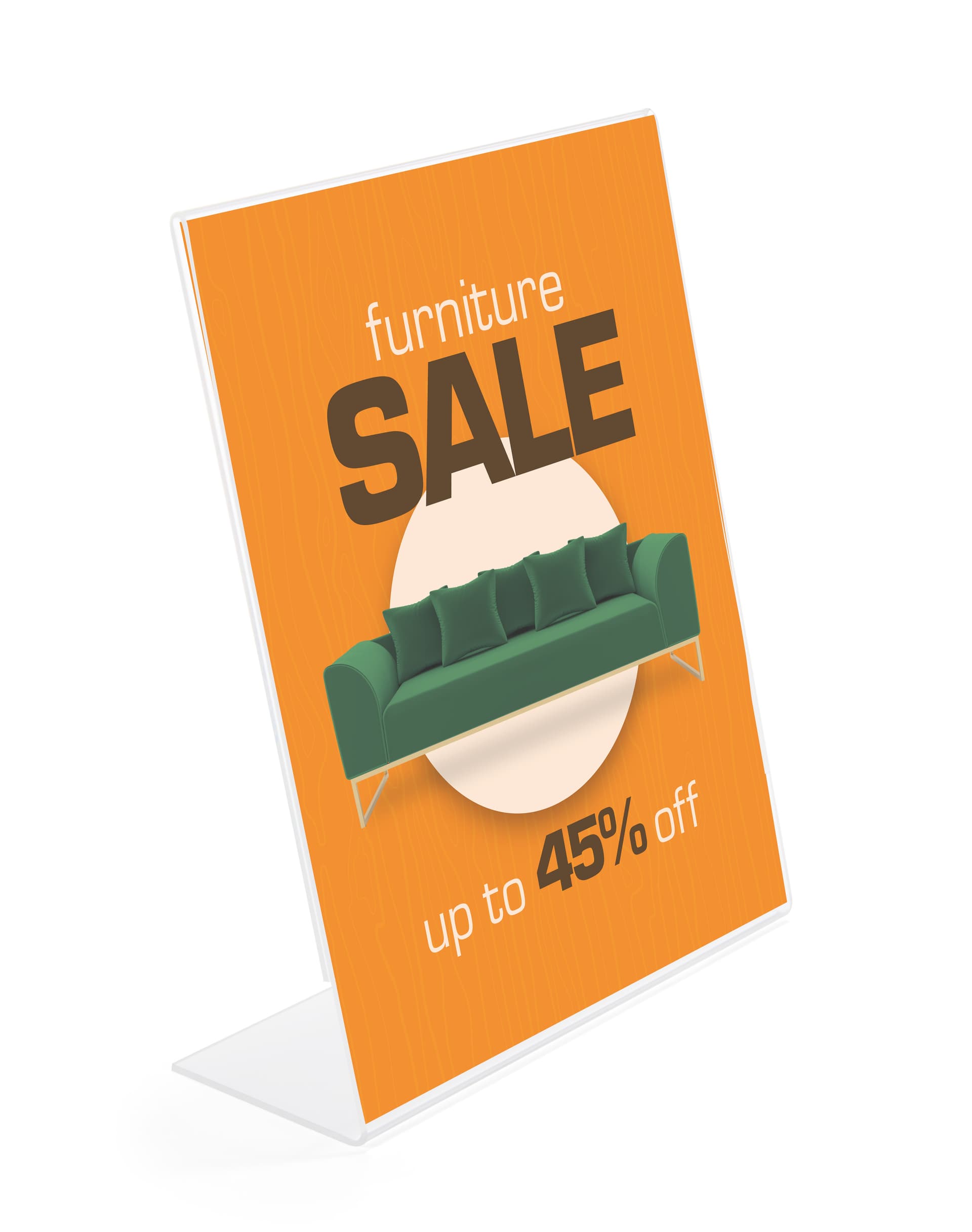 Economy sign frame with angled design for optimal viewing