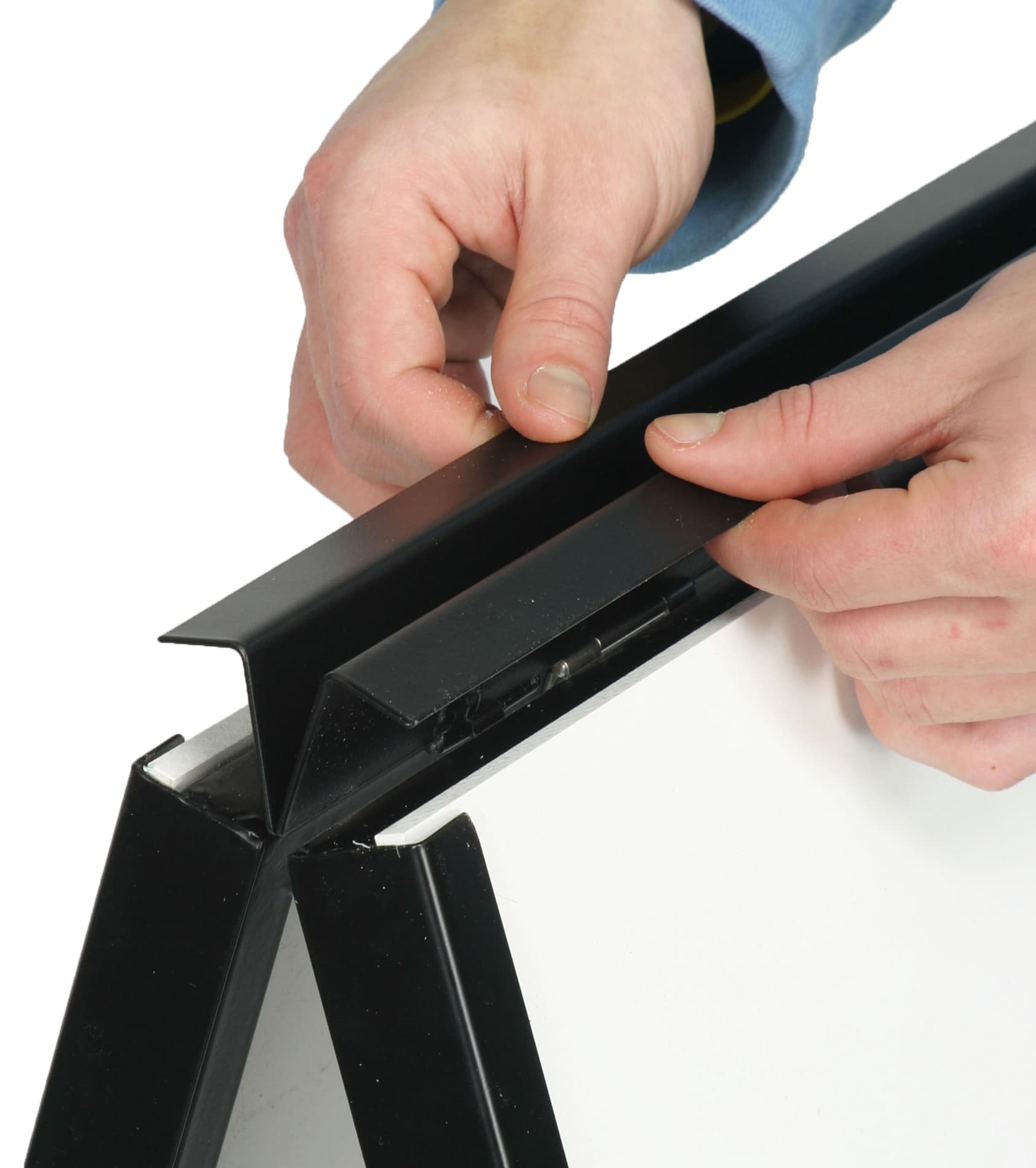Yard sign holders with lift up hinge 