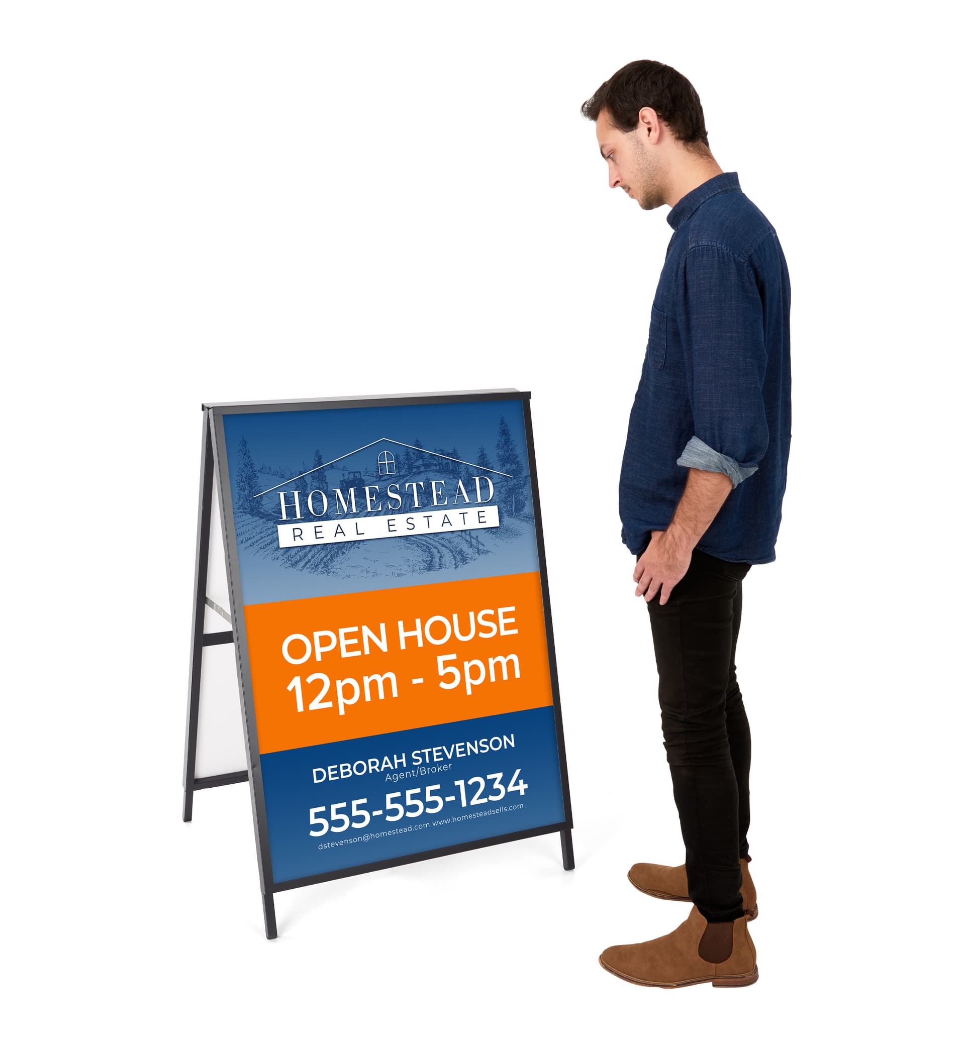 Yard sign holder with portable design